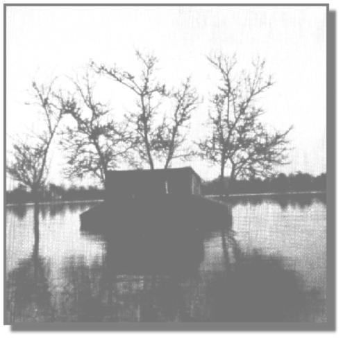 Der Schuppen stand im Dezember 1960 völlig unter Wasser.