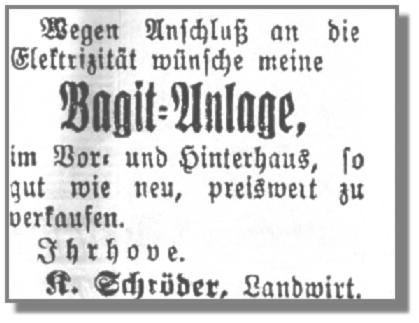 Anzeige vom 5. November 1921