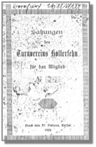 Satzungen des Turnvereins Holterfehn fr das Mitglied Nr. 21