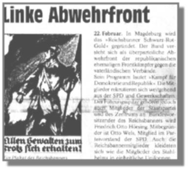 Grndung des Reichsbanners am 22.2.1924 in Magdeburg